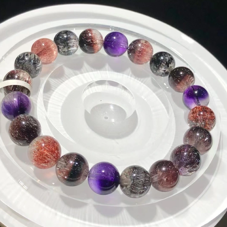 Super Seven Blackcurrant Bead Bracelet