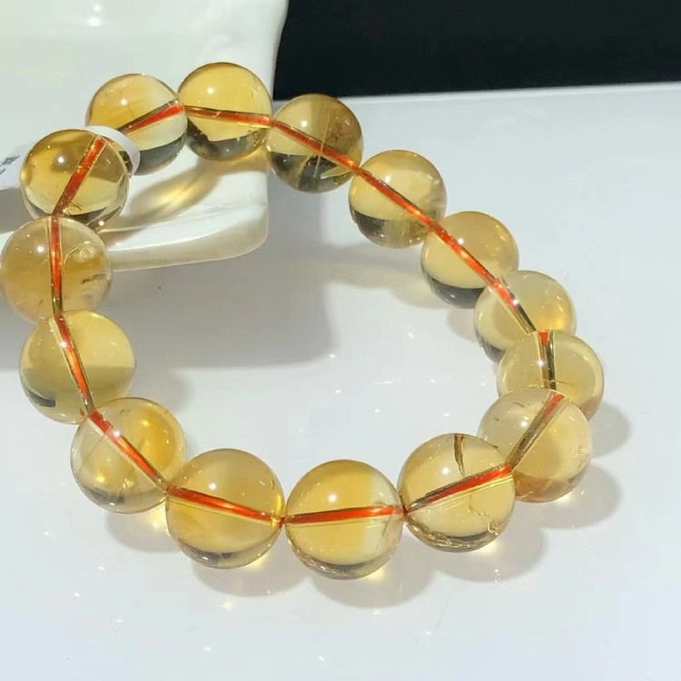 Yellow Quartz Bead Bracelet
