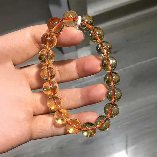 Natural Brazilian Citrine Bracelet - Vibrant Golden Quartz, High Clarity Energy Stone